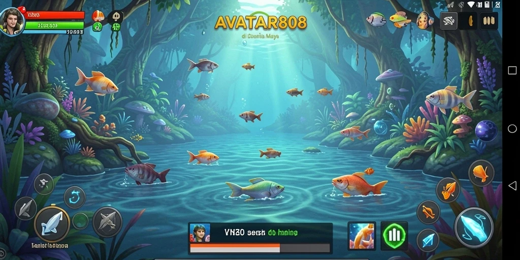 Tampilan gameplay AVATAR808 yang menarik saat memancing.