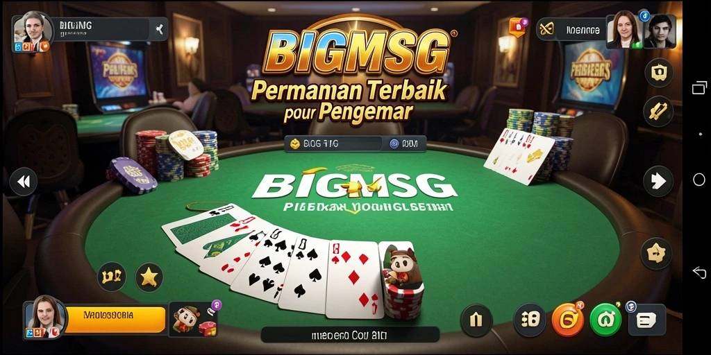 Screenshot gameplay BIGMSG yang penuh aksi Poker.
