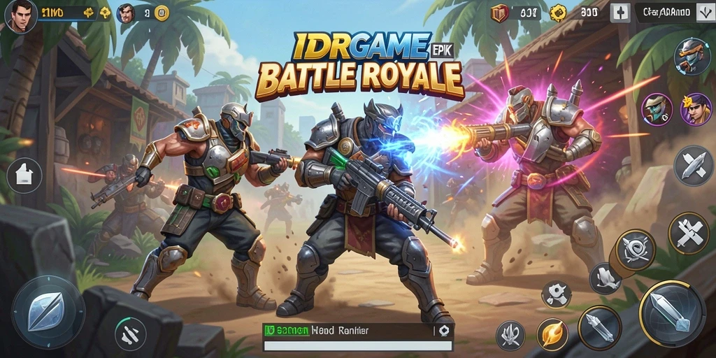 Tampilan gameplay IDRGAME yang menegangkan dalam pertarungan Battle Royale.