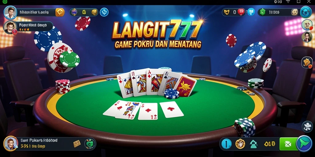 Tampilan gameplay LANGIT777 menunjukkan keseruan bermain poker.