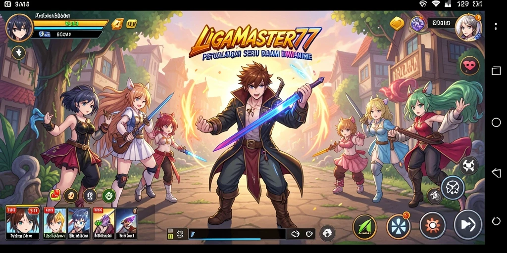 Gameplay LIGAMASTER77 yang penuh aksi dan karakter anime menarik.