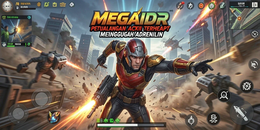 Tampilan gameplay MEGAIDR yang penuh aksi dan menegangkan.