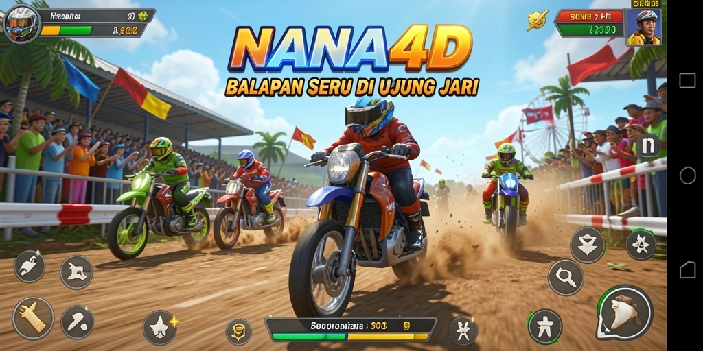 Tampilan permainan balapan seru di NANA4D dengan grafik menakjubkan.