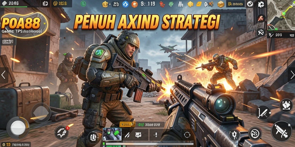 Tangkapan layar dari gameplay seru POA88 dalam genre TPS.