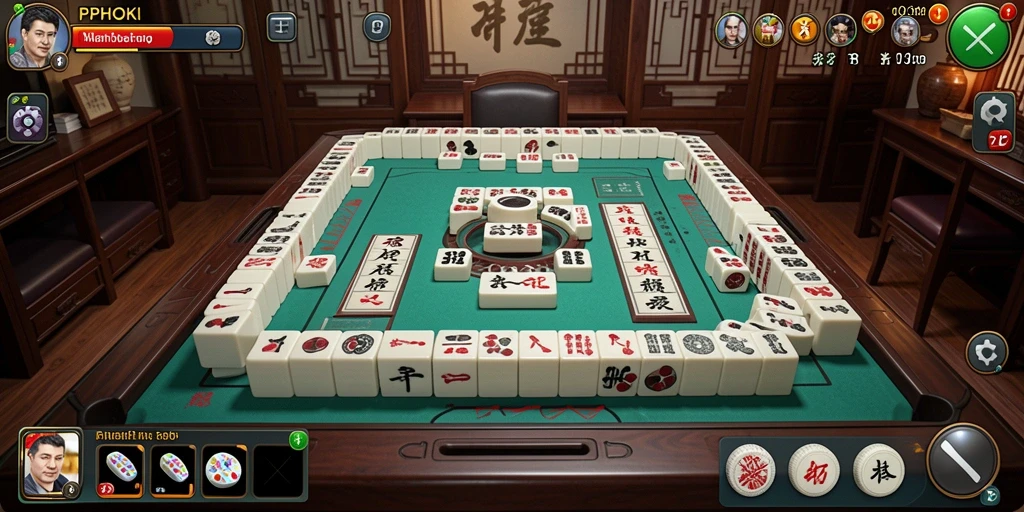 Tampilan gameplay PPHOKI yang menampilkan aksi Mahjong yang seru.