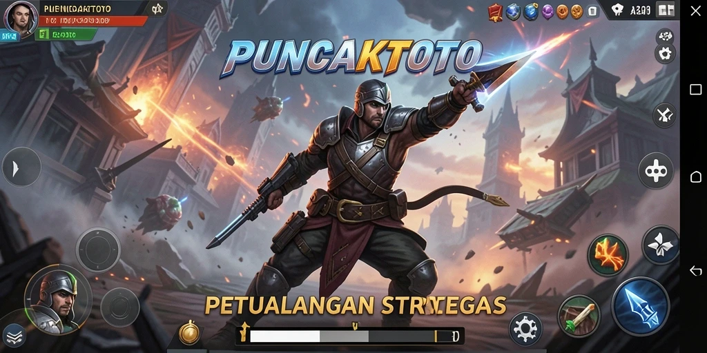 Tampilan gameplay dinamis dari PUNCAKTOTO saat membangun kerajaan.