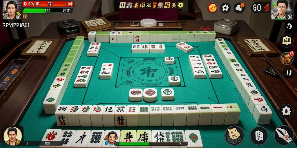 Tampilan menarik dari gameplay Mahjong RPVIP1 yang menantang.