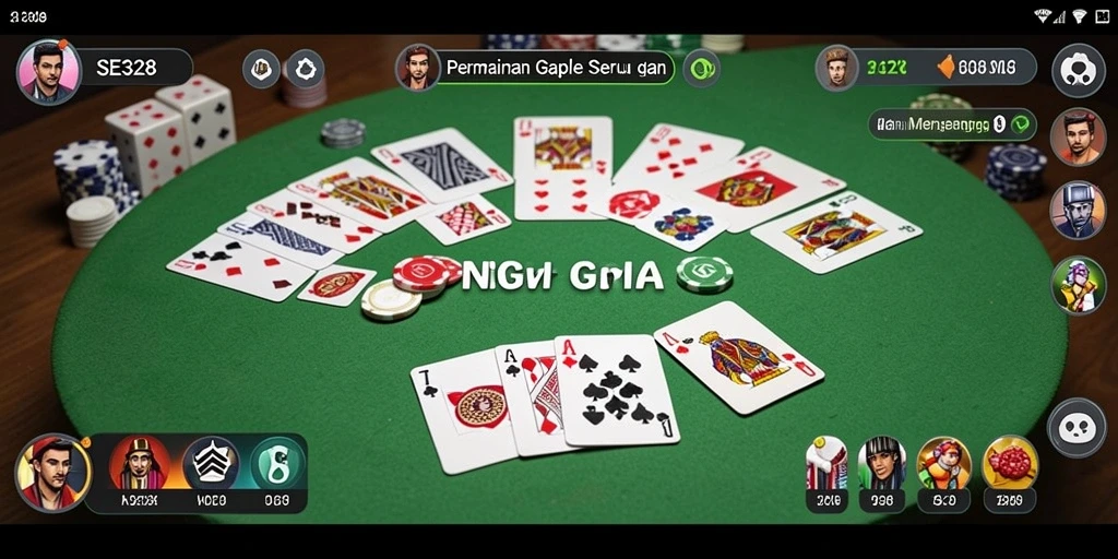 Tampilan gameplay SE328 yang menarik dan dinamis dalam memainkan Gaple.