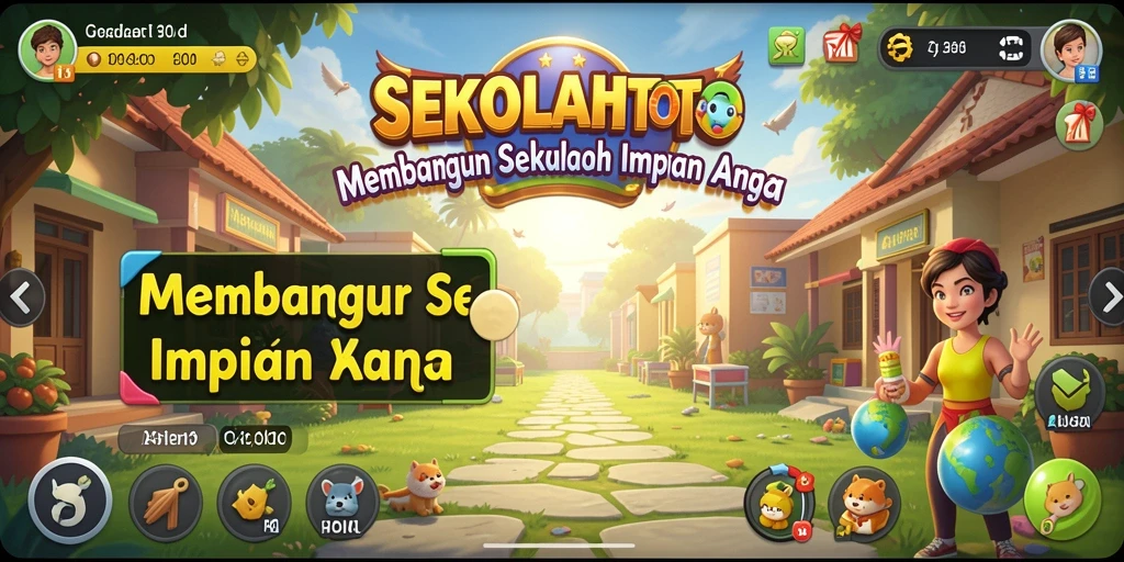 Tampilan gameplay menarik di SEKOLAHTOTO dengan elemen manajemen sekolah.