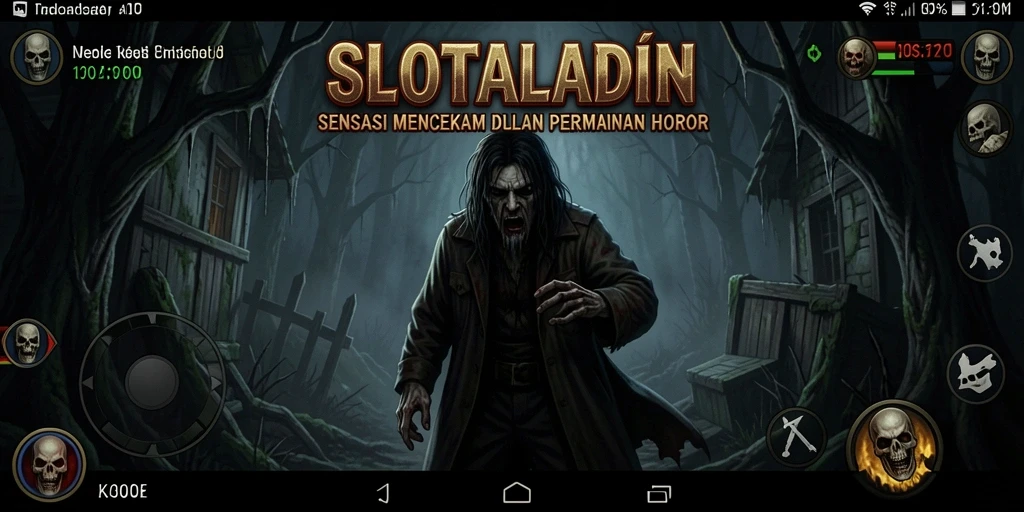 Tampilan gameplay <strong>SLOTALADIN</strong> dengan suasana mencekam yang berhasil menciptakan ketegangan.