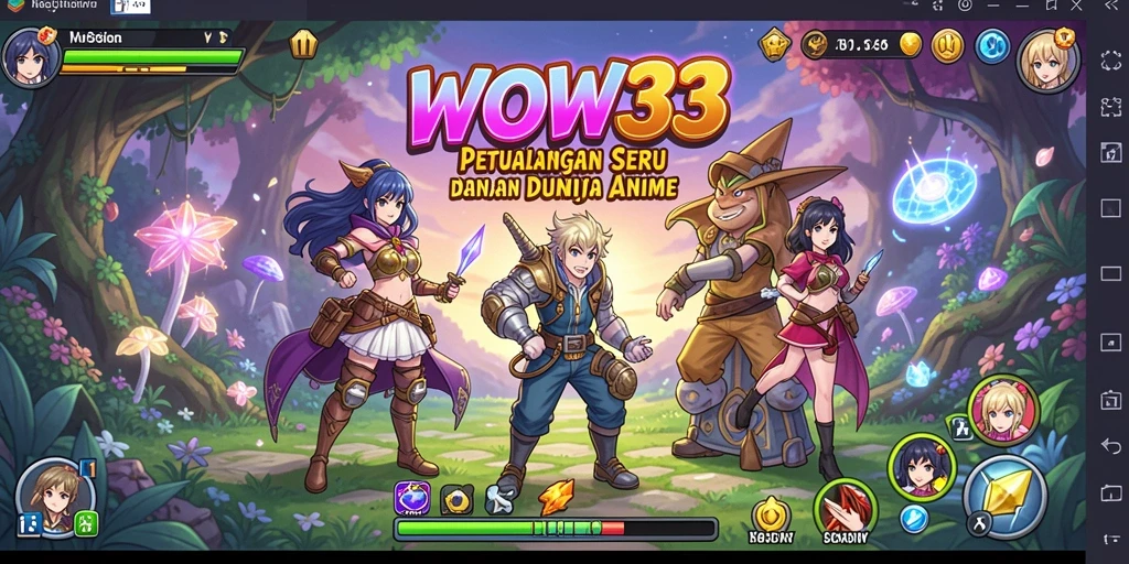 Tampilan menarik dari gameplay seru WOW33 dalam dunia Anime.