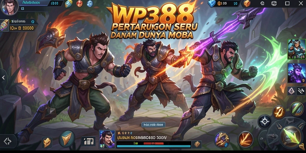 Tampilan gameplay seru dari WP888 saat karakter bertarung di arena.